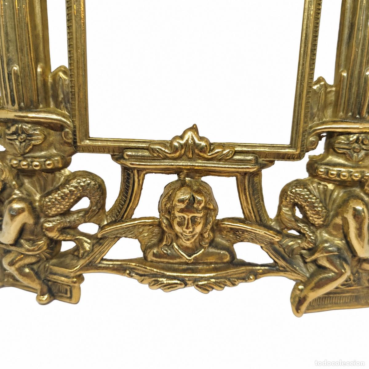 Libros: Marco de mesa de bronce dorado - siglo XIX - Foto 6