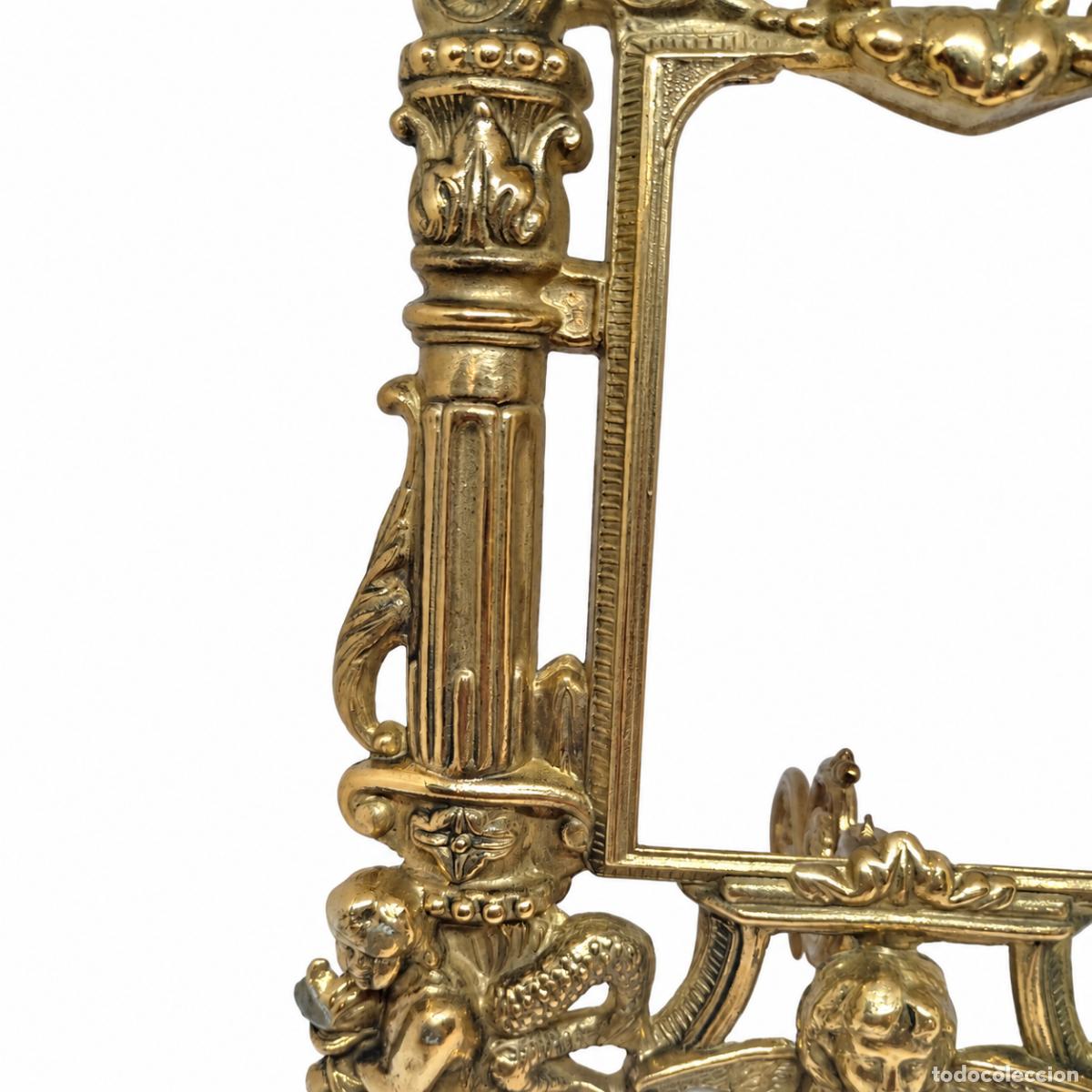 Libros: Marco de mesa de bronce dorado - siglo XIX - Foto 8