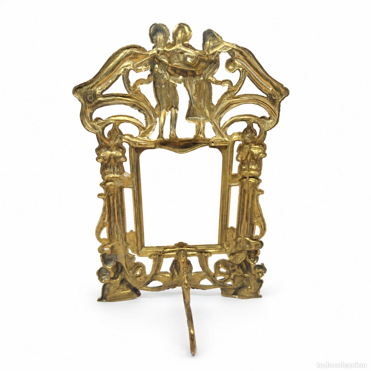 Libros: Marco de mesa de bronce dorado - siglo XIX - Foto 9