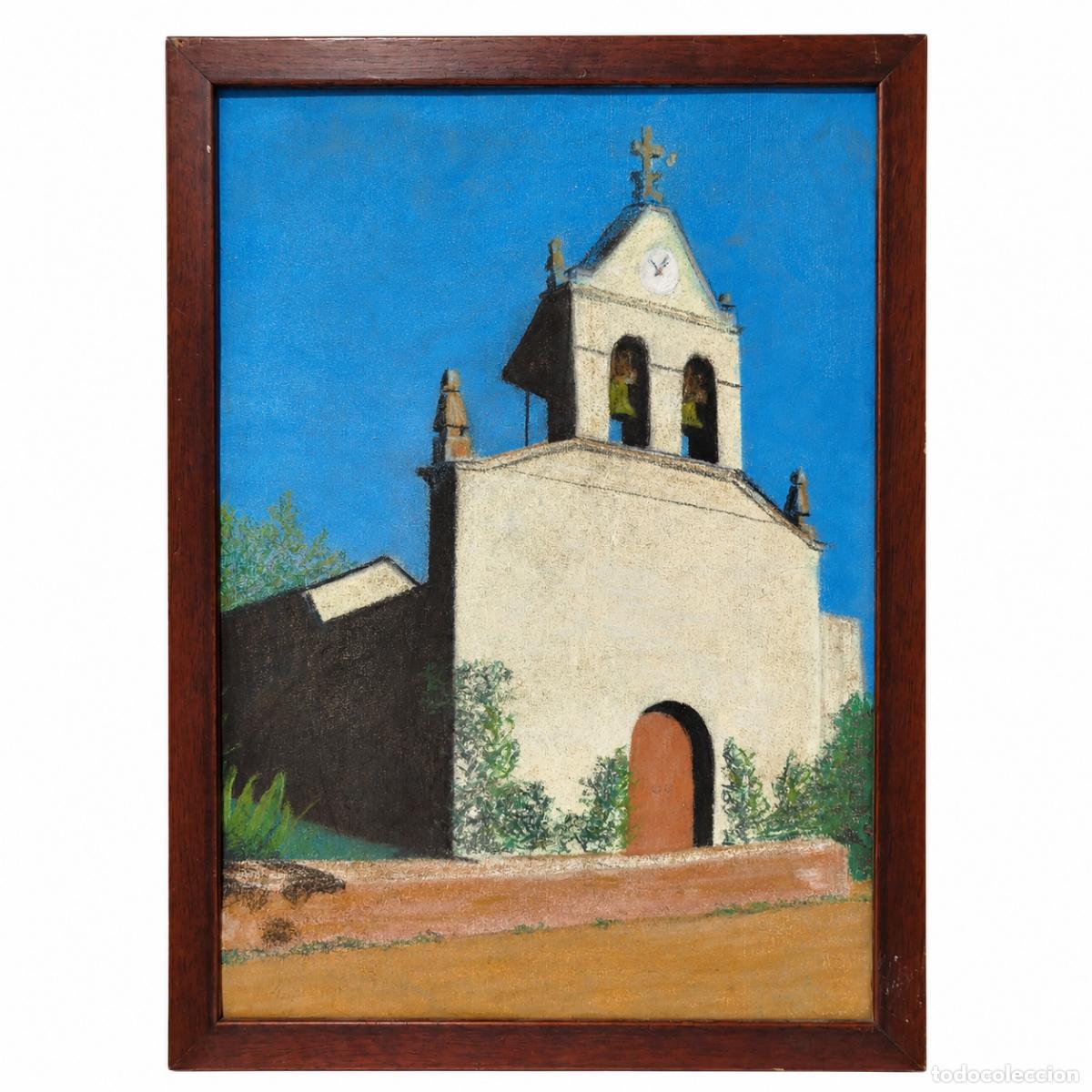 Livres: A. Santos - Fachada de la iglesia con doble campanario