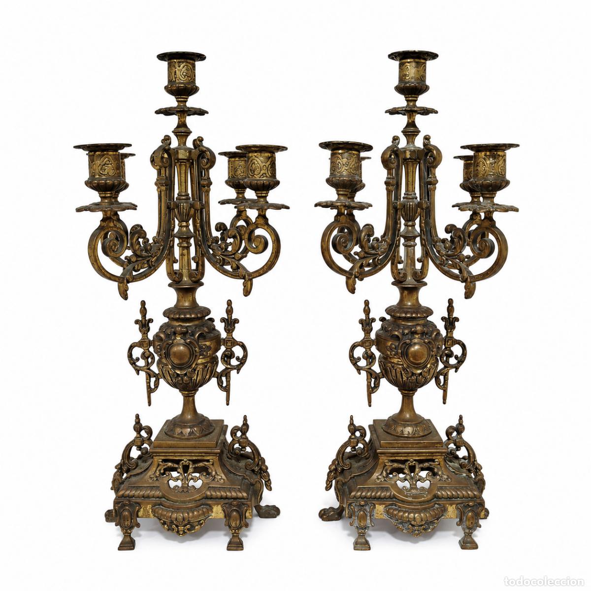 Libros: Par de candelabros Napole&oacute;n III
