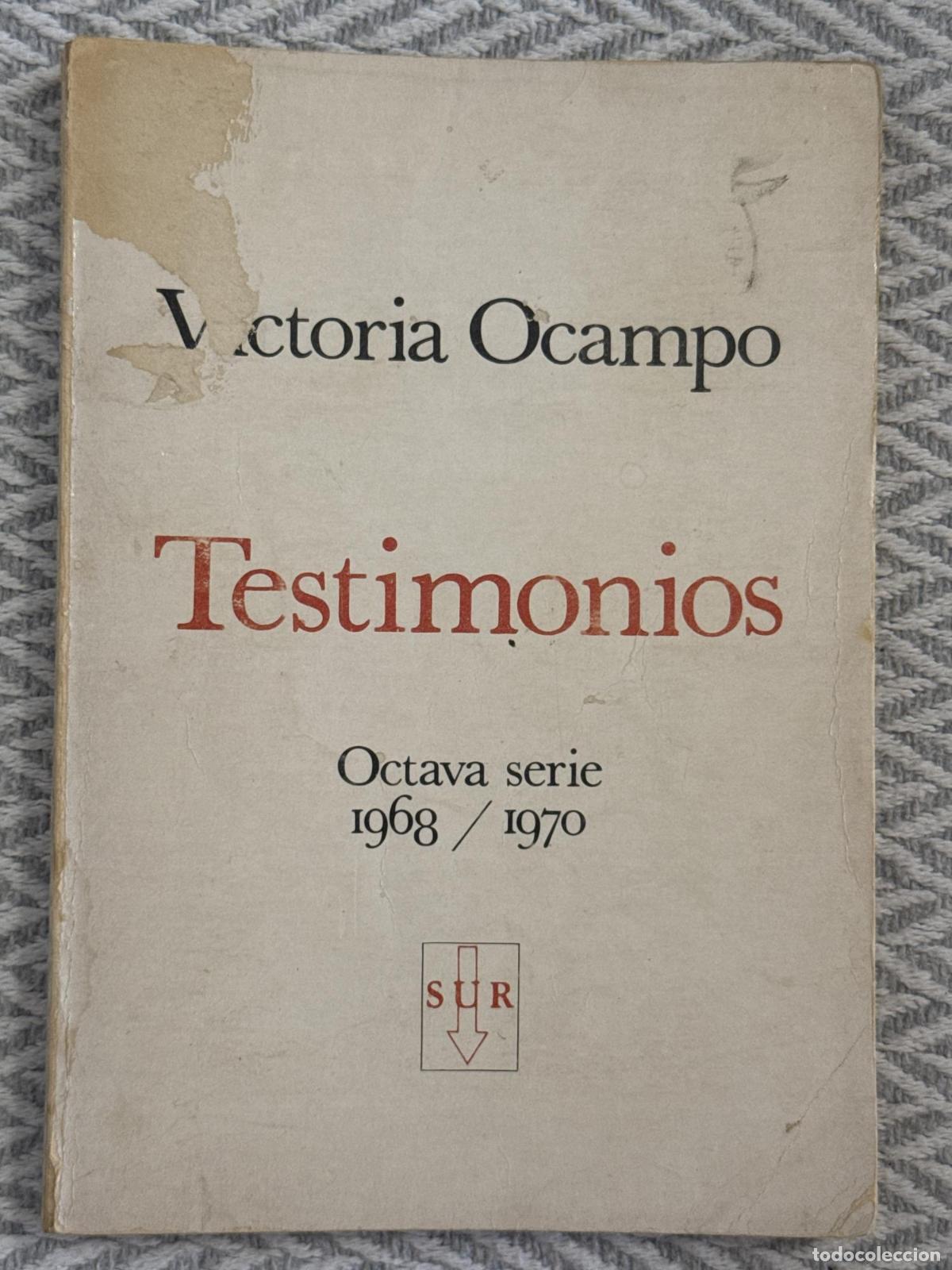 Libros: Testimonios. Octava serie 1968/1970 - Victoria Ocampo