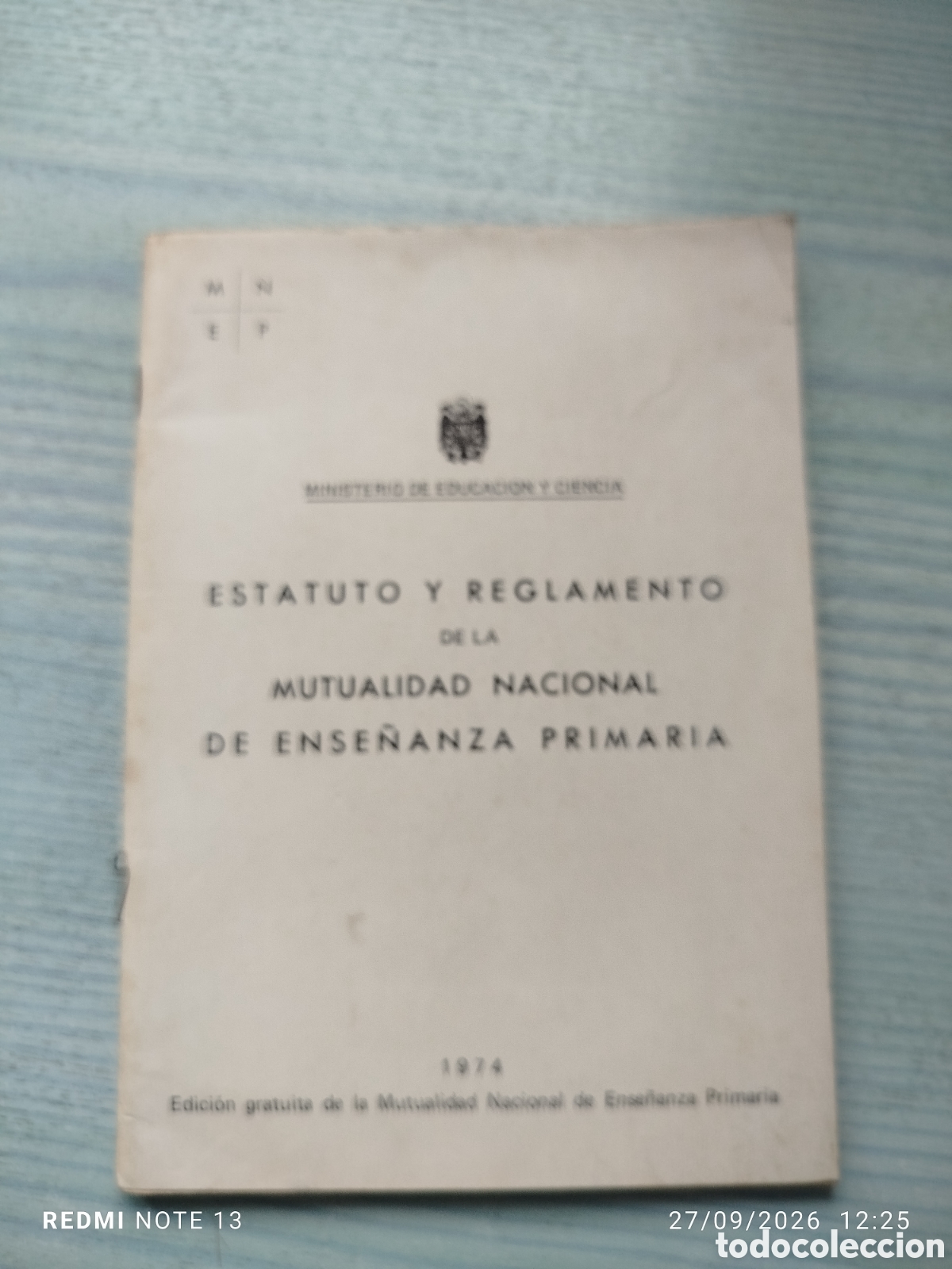 Libros: Estatuto mutualidad nacional ense&ntilde;anza primaria