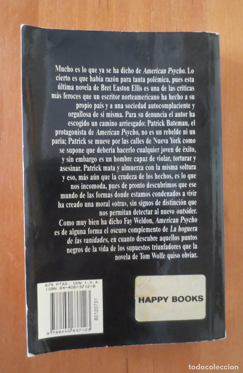 Libros: AMERICAN PSYCHO - 1 edici&oacute;n - Ediciones B - Foto 2