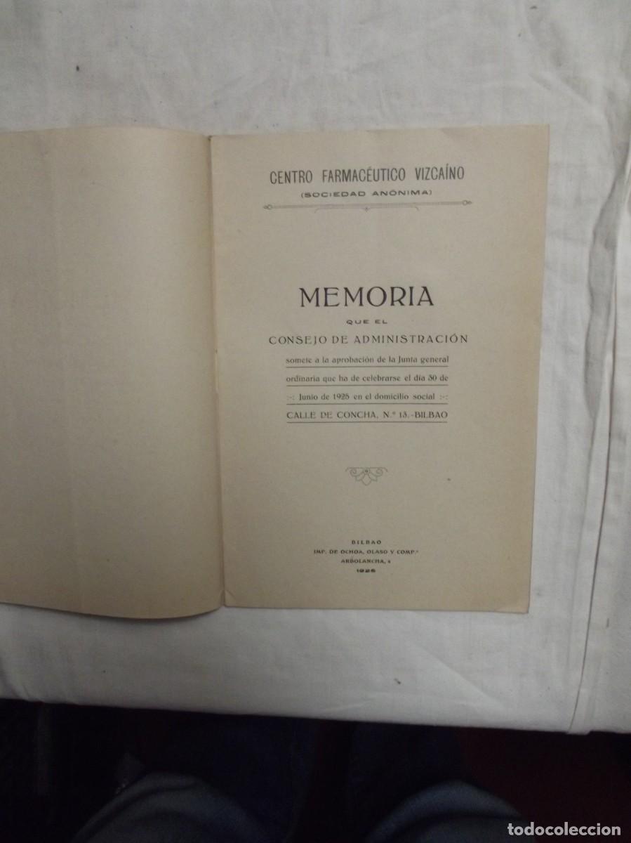 Libros: MEMORIA DEL CENTRO FARACEUTICO VIZCAINO - Foto 2