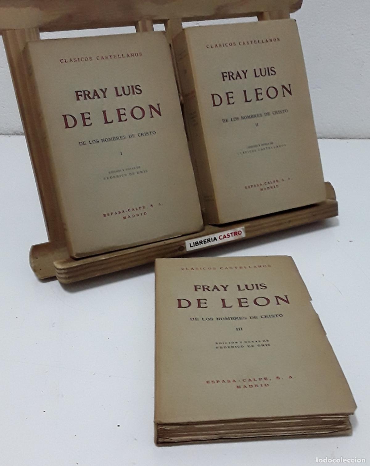 Libros: Fray Lu&iacute;s de Le&oacute;n. De los Nombres de Cristo. III Tomos, Completo - Fray Lu&iacute;s de Le&oacute;n.