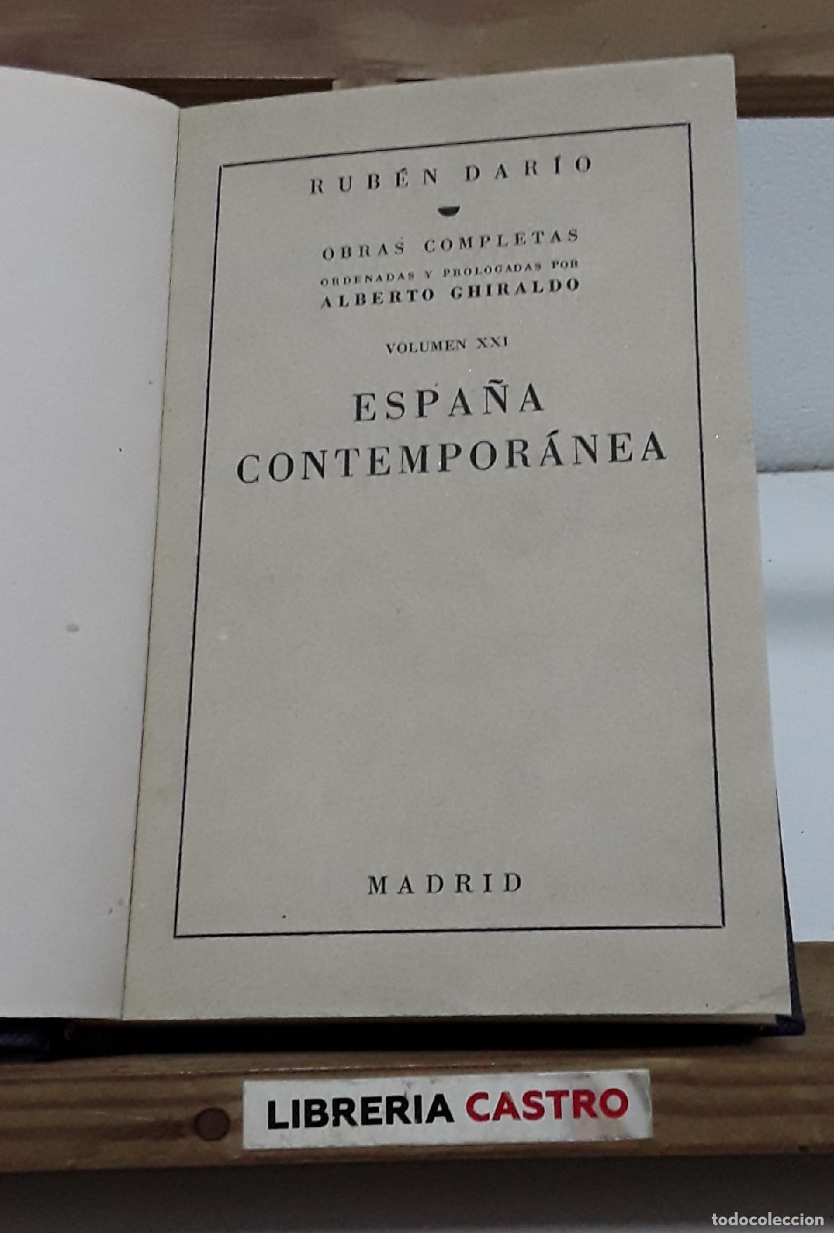 Libros: Obras Completas XXI, Rub&eacute;n Dar&iacute;o. Espa&ntilde;a Contempor&aacute;nea - Rub&eacute;n Dar&iacute;o.