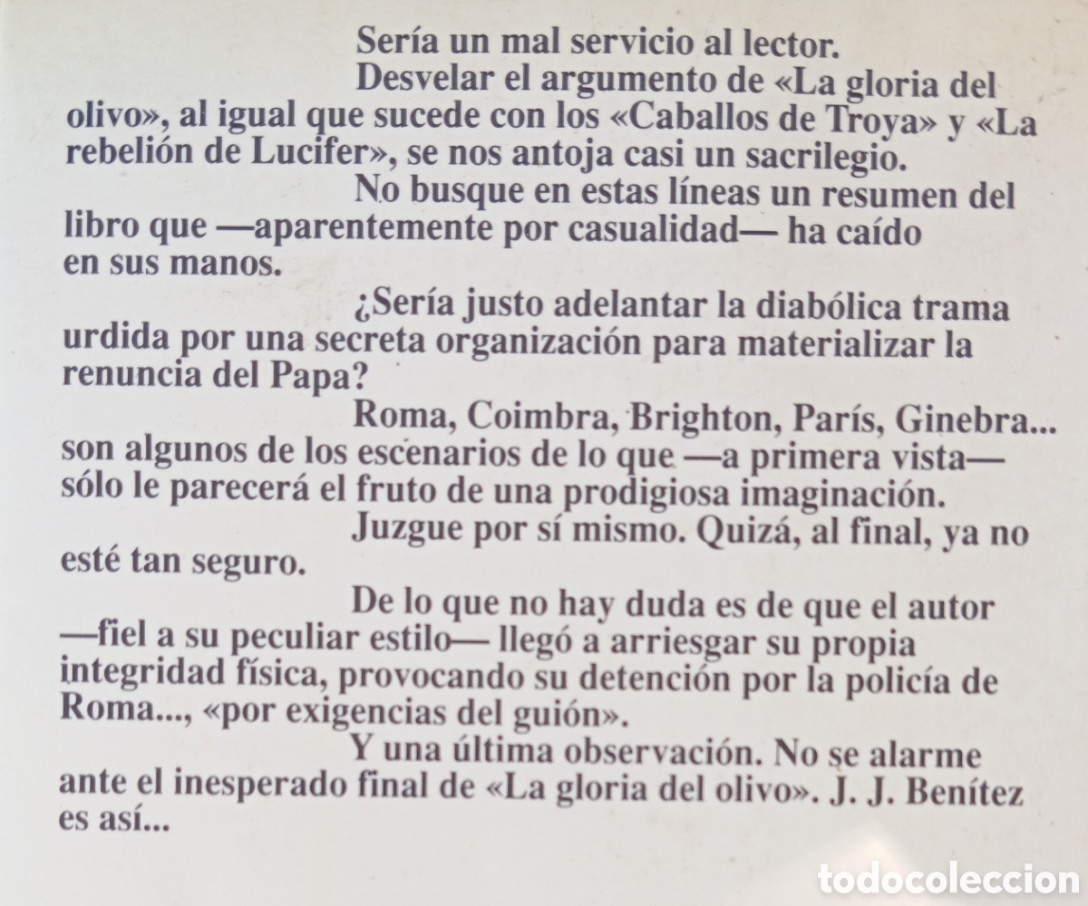 Libros: LA GLORIA DEL OLIVO - J J BENITEZ - Foto 2