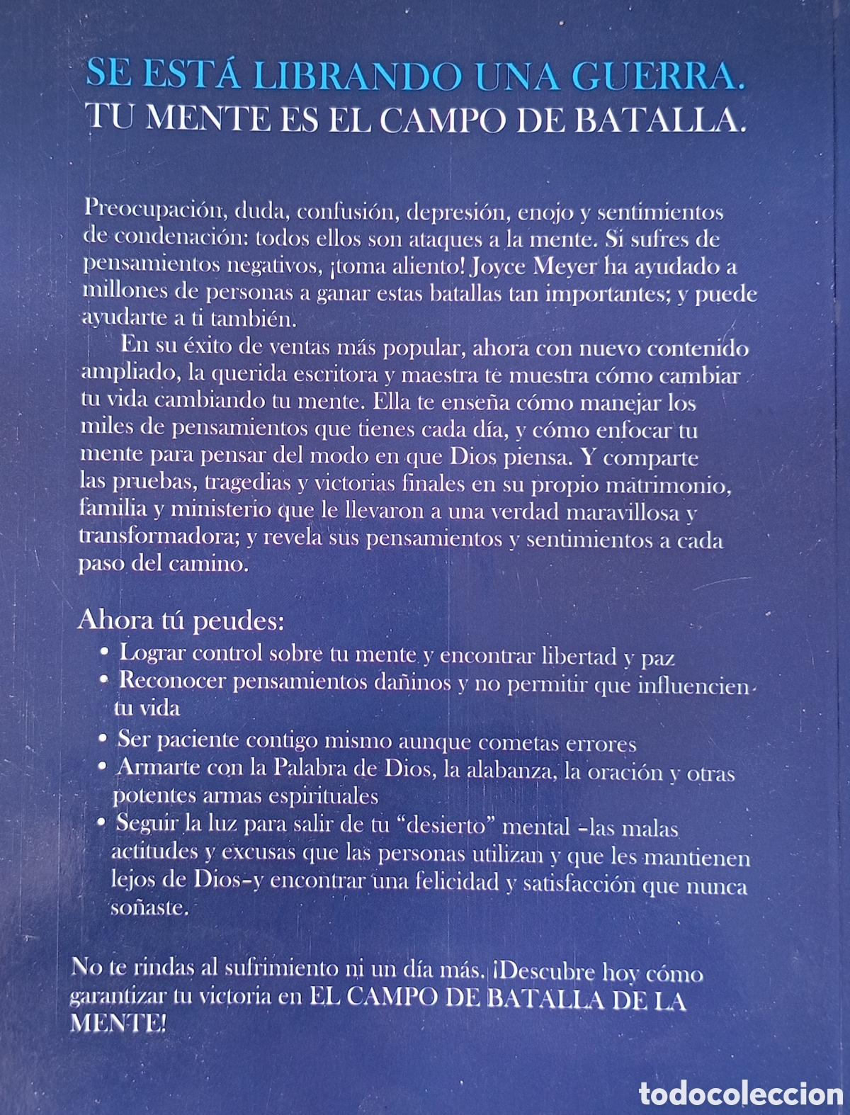 Libros: EL CAMPO DE BATALLA DE LA MENTE - JOYCE MEYER - Foto 2