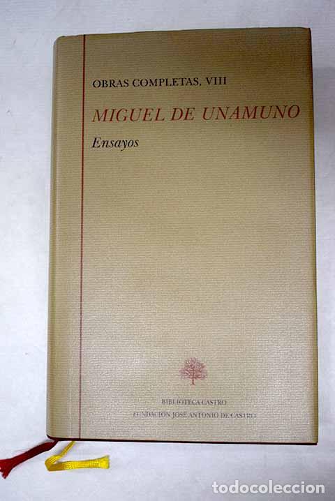 Libros: Obras completas, tomo VIII.- Unamuno, Miguel de