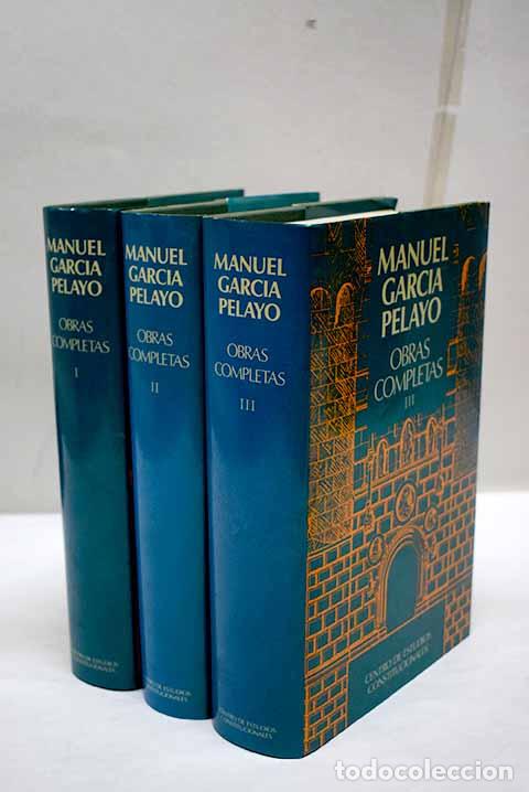 Libros: Obras completas: Garc&iacute;a-Pelayo, Manuel.- Garc&iacute;a-Pelayo, Manuel