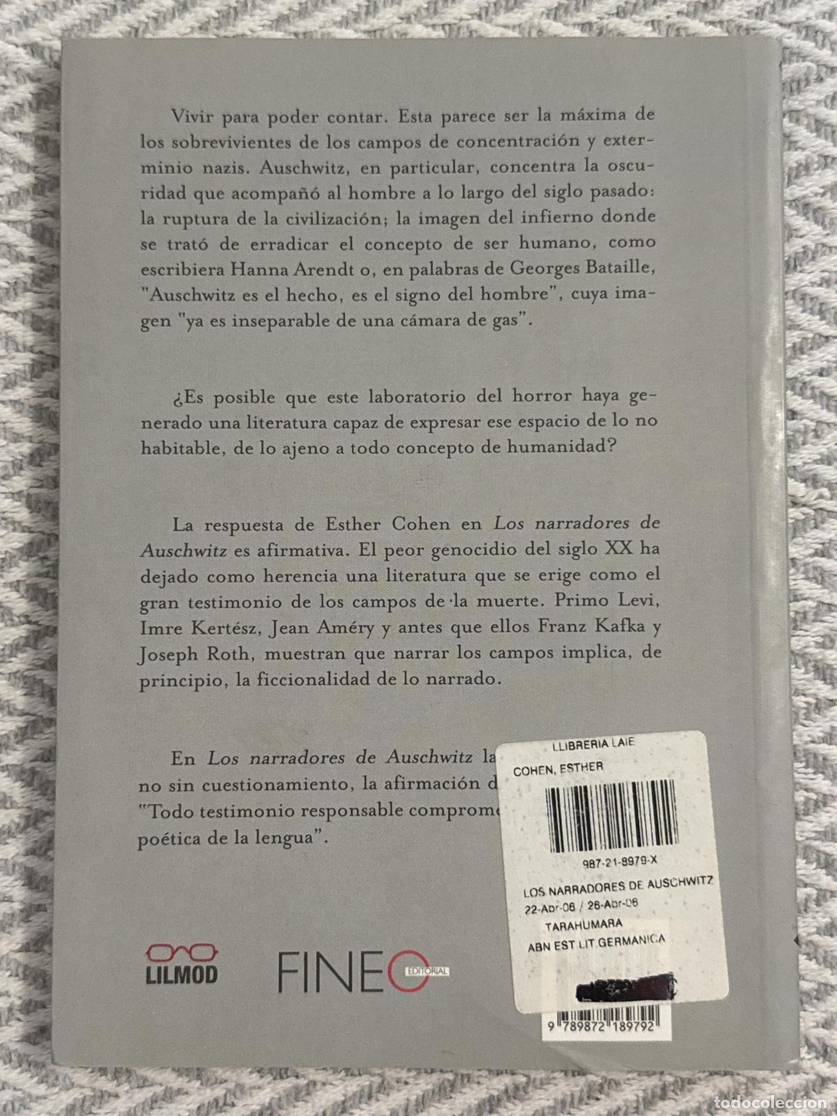 Libros: Los narradores de Auschwitz - Esther Cohen - Foto 3