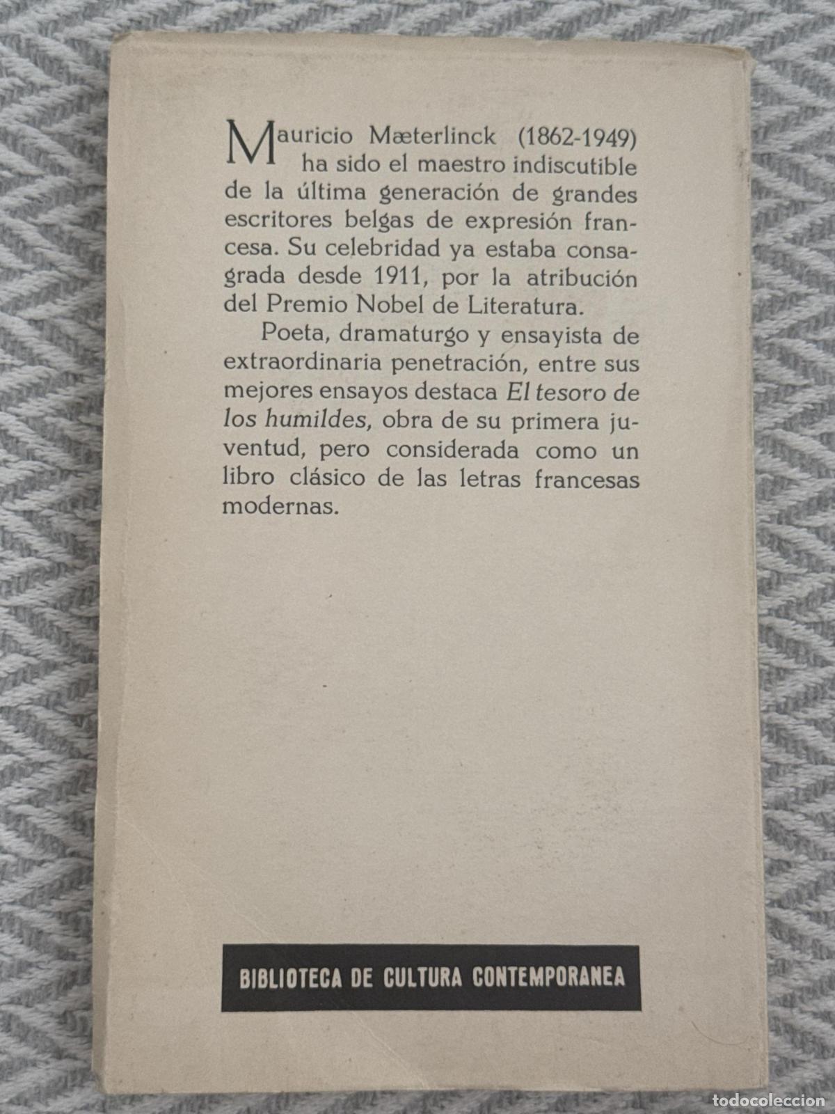 Libros: El tesoro de los humildes - Mauricio Maeterlinck - Foto 3