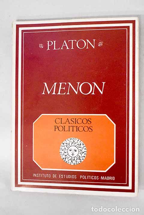 Libros: Menon: Plat&oacute;n: Instituto de Estudios Pol&iacute;ticos..- Plat&oacute;n - Foto 1