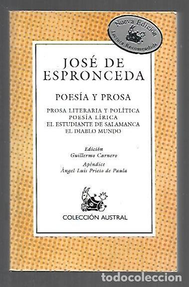 B&uuml;cher: POESIA Y PROSA: PROSA LITERARIA Y POLITICA / POESIA LIRICA / EL ESTUDIANTE DE SALAMANCA / EL DIABLO