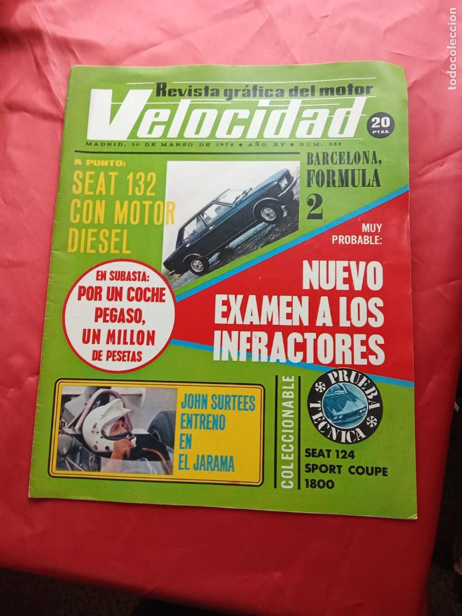Libros: Revista Velocidad N&uacute;m.655 Marzo 1974 BA.1495