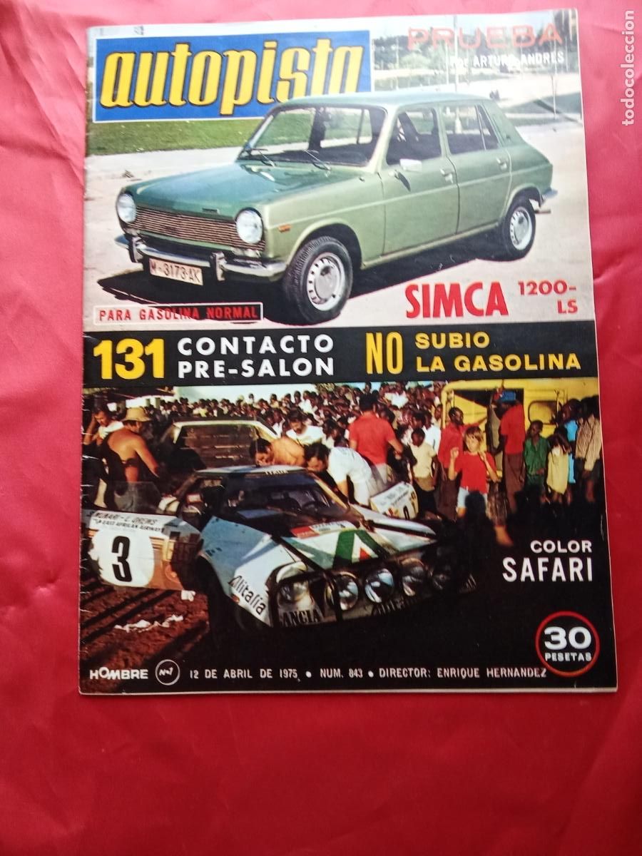 Livros em segunda m&atilde;o: Revista Autopista N&ordm; 843 Abril 1975 BA.1509