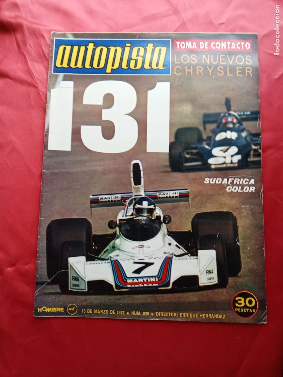 Libros: Revista Autopista N&ordm; 839 Marzo 1975 BA.1511