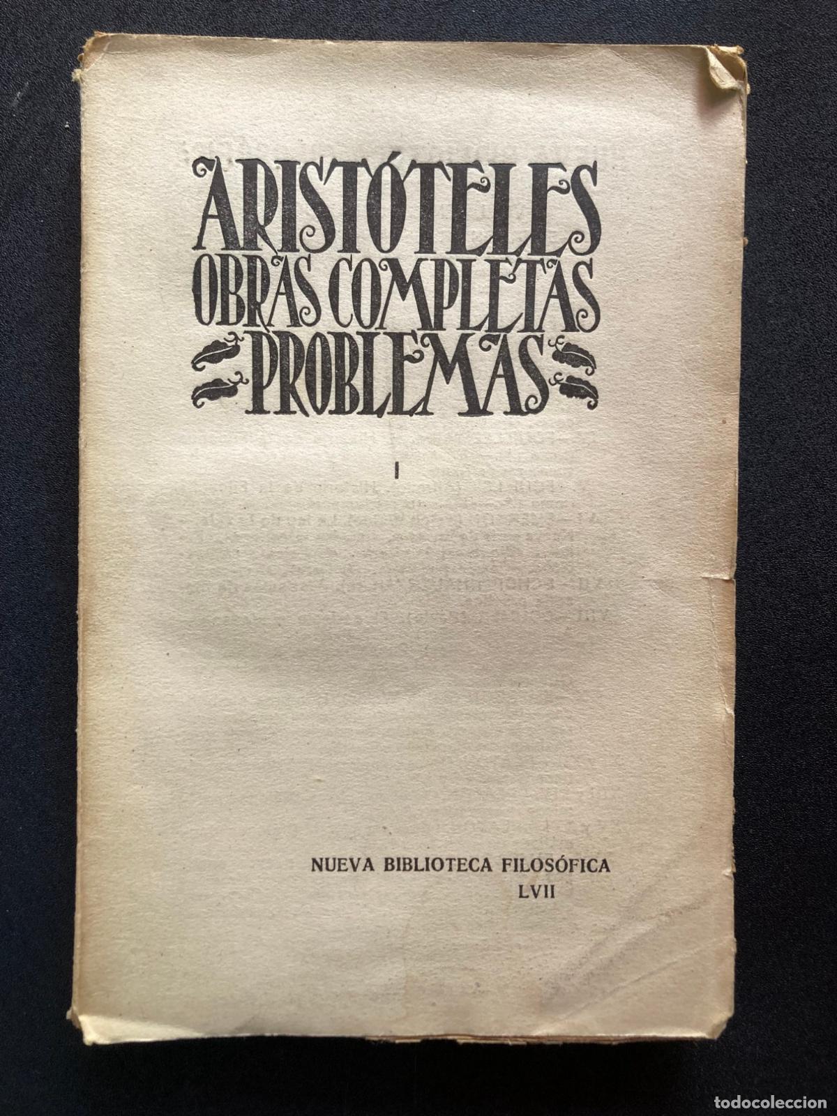 Libros: Arist&oacute;teles - Problemas, I. Secci&oacute;n I a XIX (Obras completas VIII)