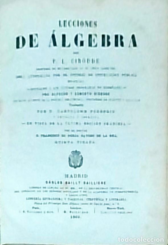 Libros: Lecciones de &aacute;lgebra - CIRODDE, P. L.: - Foto 1