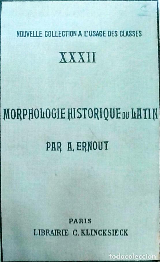 Libros: Morphologie historique du latin - A. Ernout: