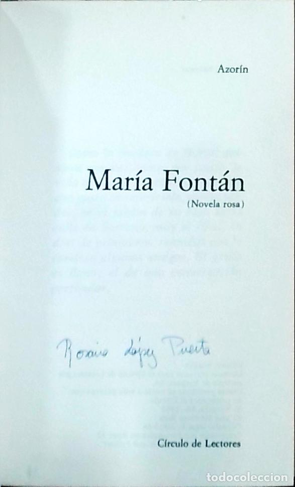 Libros: Mar&iacute;a Font&aacute;n (Novela rosa) - Azor&iacute;n: