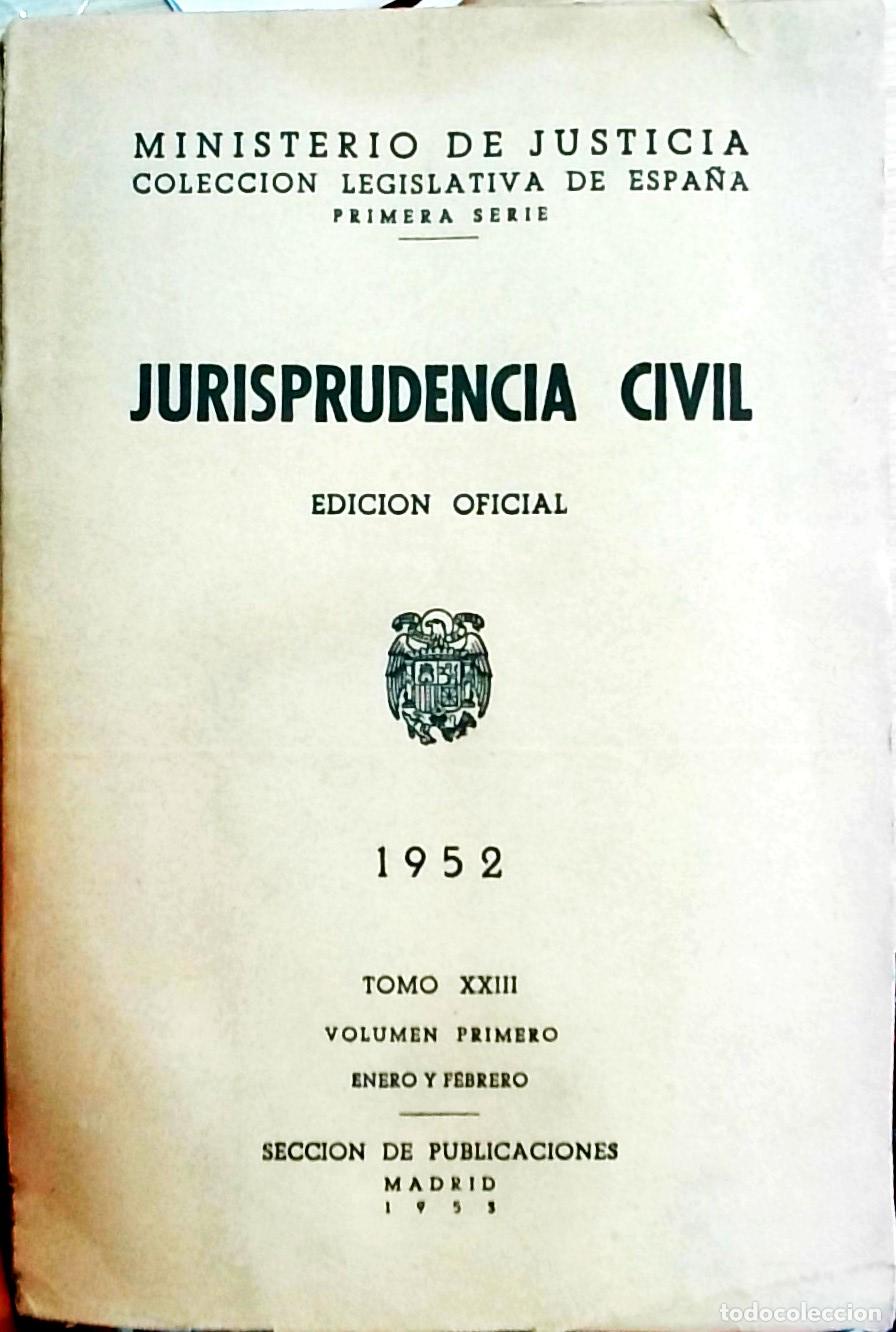 Livros em segunda m&atilde;o: Jurisprudencia Civil Tomo XXIII, Volumen Primero: Enero y Febrero 1952 - Autores Varios: