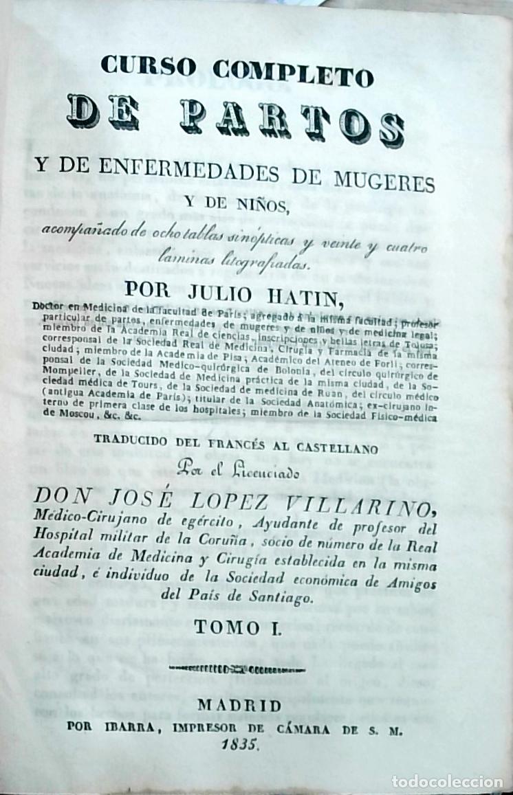 Livres: Curso completo de partos y de enfermedades de mugeres y de ni&ntilde;os. Tomo I - Hatin, Julio: