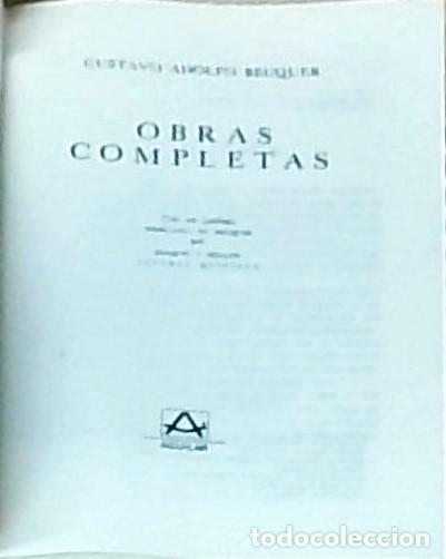 Libros: Obras completas. Con un pr&oacute;logo semblanza de B&eacute;cquer por Joaqu&iacute;n y Seraf&iacute;n Alvarez Quintero - BECQUE