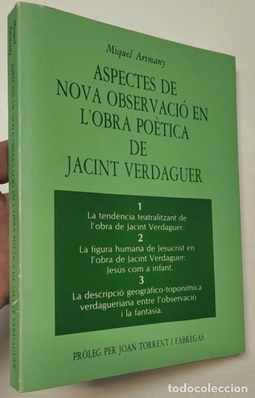 Libros: Aspectes de nova observaci&oacute; en l'obra po&egrave;tica de Jacint Verdaguer - Arimany, Miquel