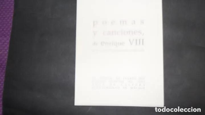 Libri di seconda mano: Poemas y canciones, de Enrique VIII, col. El viol&iacute;n de Ingres, ed. Ayto. de M&aacute;laga - Enrique VIII