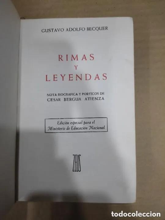 Libri di seconda mano: Rimas y leyendas, Gustavo Adolfo B&eacute;cquer, ed. Zeus - Gustavo Adolfo B&eacute;cquer