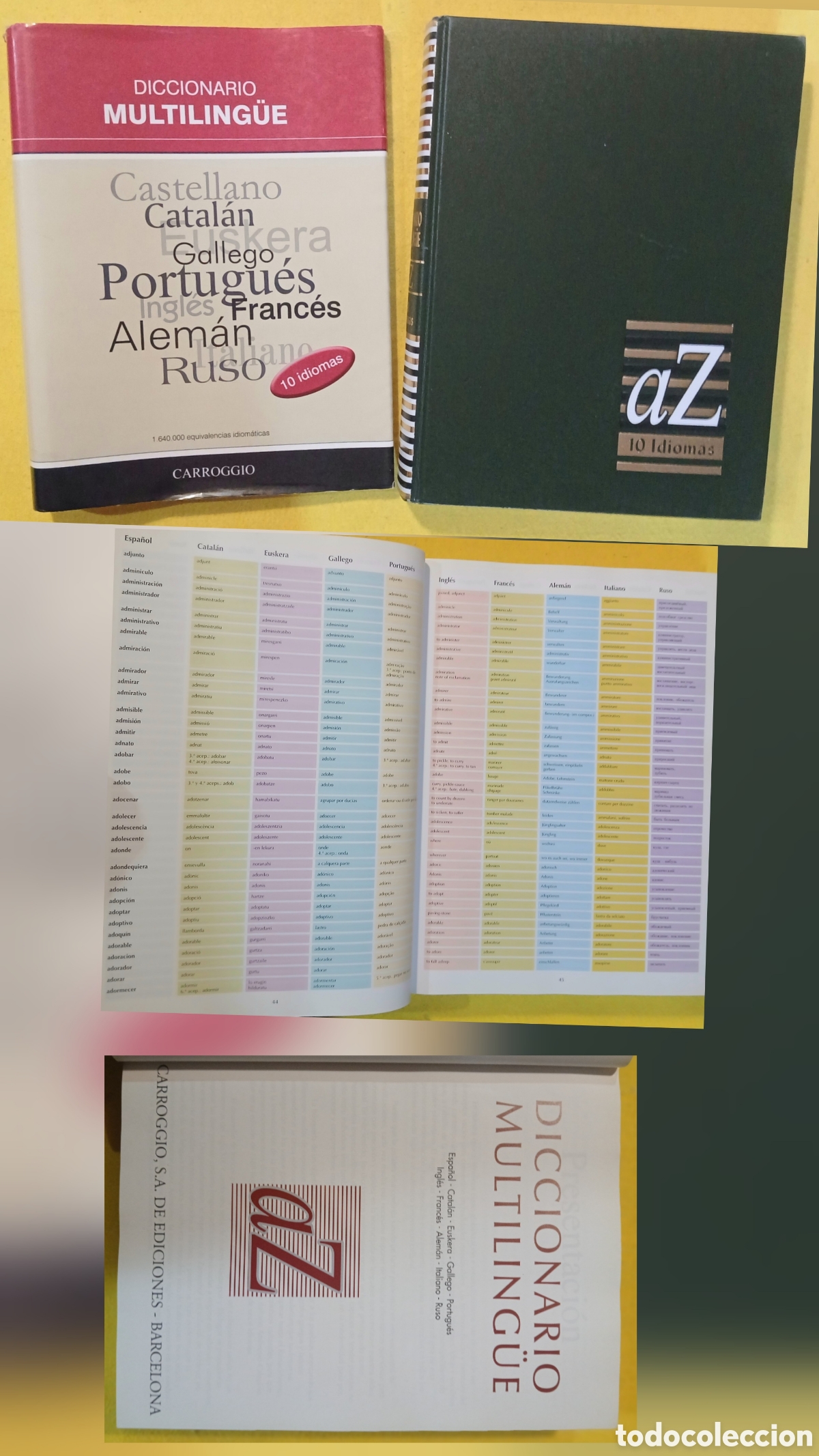 Libros: DICCIONARIO MULTILING&Uuml;E Espa&ntilde;ol - Catal&aacute;n - Euskera - Gallego,Portugu&eacute;s,Ingl&eacute;s,Franc&eacute;s,Alem&aacute;n