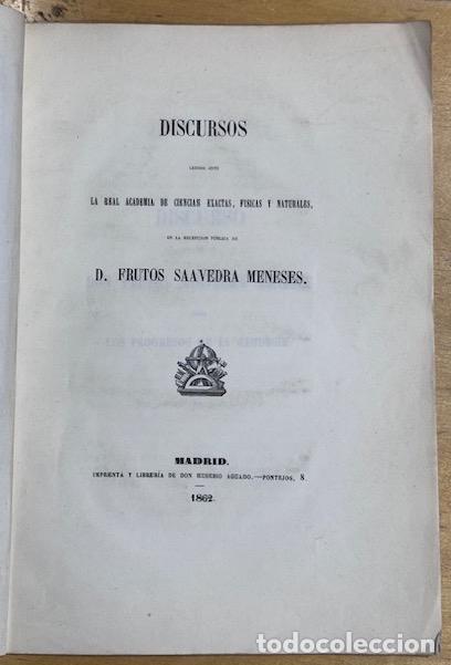 Livres: LOS PROGRESOS DE LA GEODESIA. Discurso le&iacute;do ante la Real Academia de Ciencias Exactas, F&iacute;sicas... -