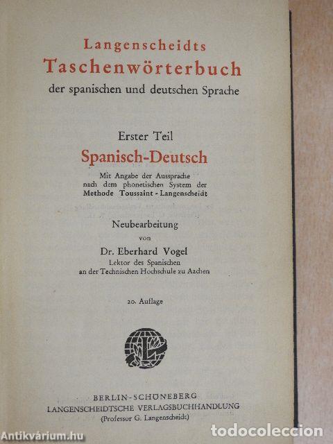 Livres: LANGENSCHEIDTS TASCHENW&Ouml;RTERB&Uuml;SCHER Parte primera Espa&ntilde;ol-Alem&aacute;n - Vogel,Eberhard