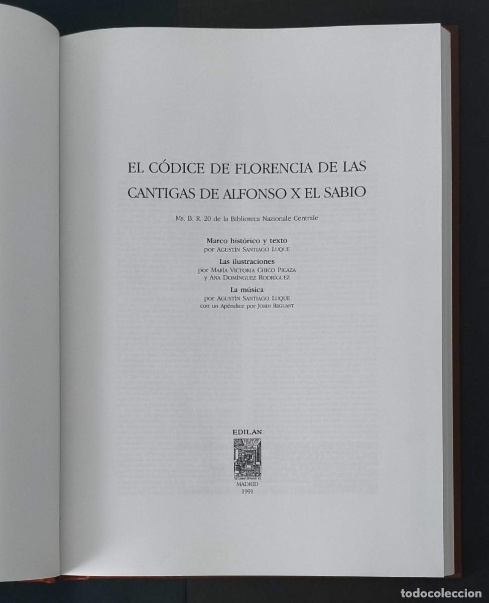 Libros: Cantigas de Santa Mar&iacute;a. C&oacute;dice de Florencia. Madrid. Edilan. 1988. - Foto 9