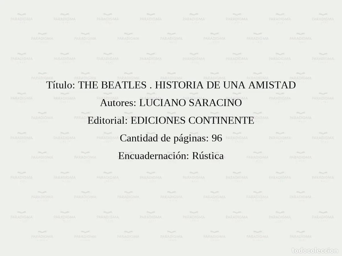 Libri di seconda mano: THE BEATLES . HISTORIA DE UNA AMISTAD - NOVELA GRAFICA DEL ROCK - SARACINO , LUCIANO