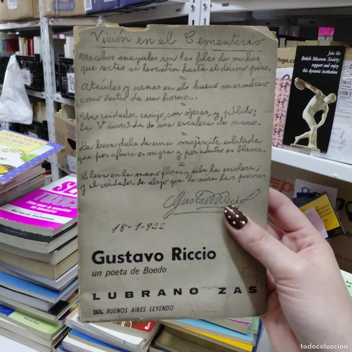 Libri di seconda mano: Gustavo Riccio: un poeta de Boedo (det.) - Lubrano Zas