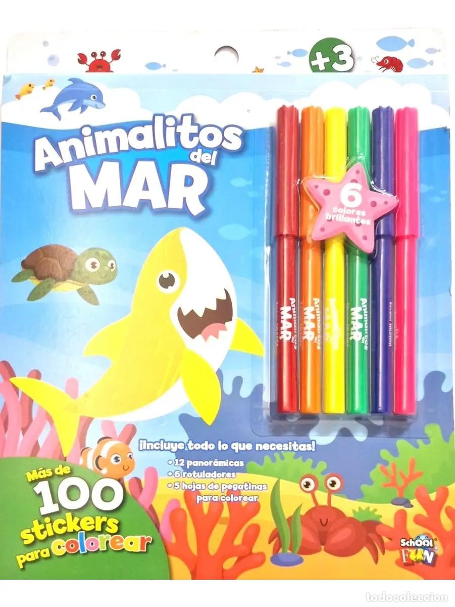 Libros: ANIMALITOS DEL MAR - MAS DE 100 STICKERS PARA COLOREAR