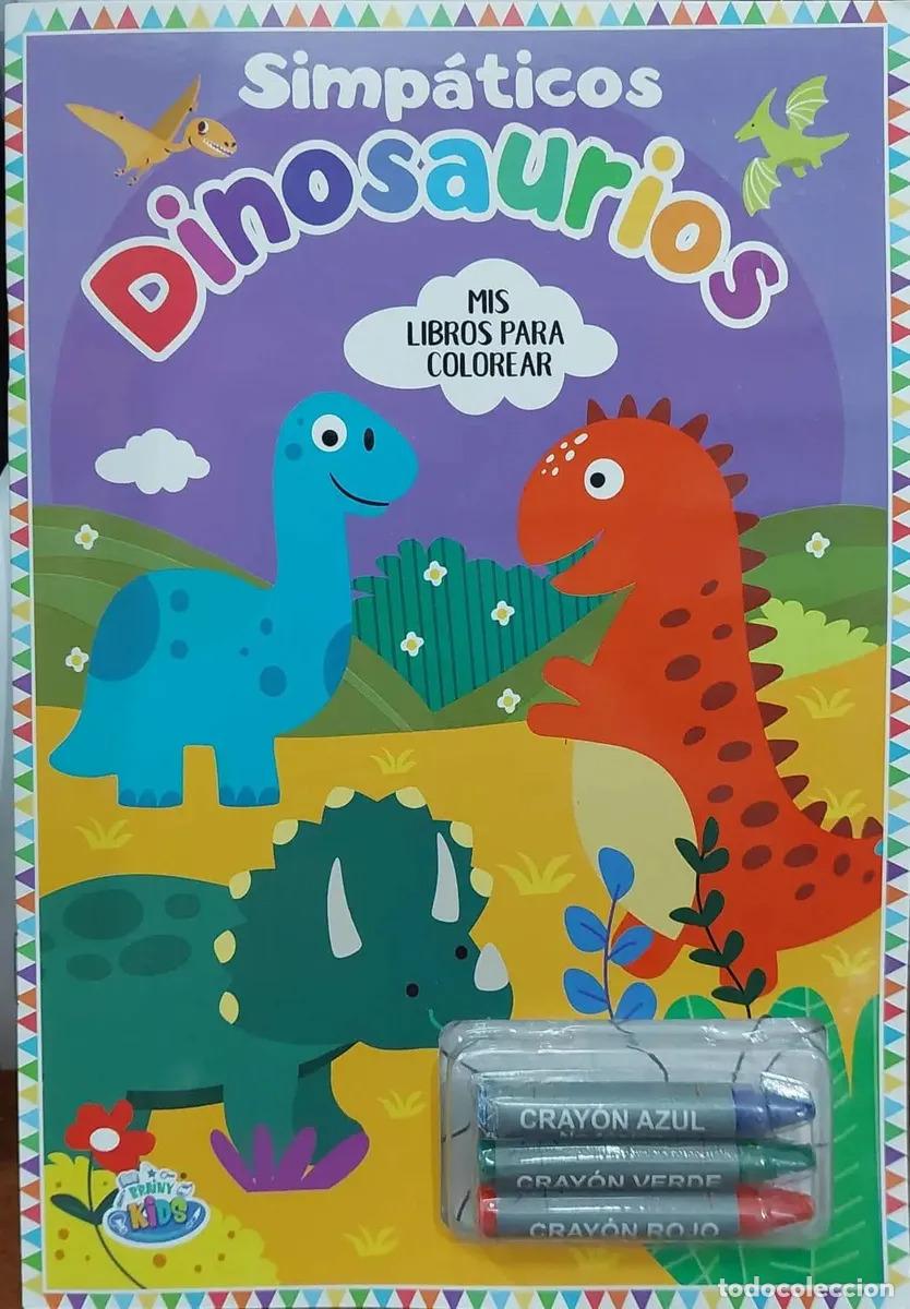 Libros: MIS LIBROS PARA COLOREAR CON 3 CRAYONES. SIMPATICOS DINOSAUR