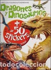 Libros: LIBRO CON FIGURAS AUTOADHESIVAS - DRAGONES Y DINOSAURIOS - Foto 1