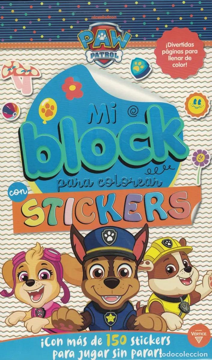Libros: MI BLOCK PARA COLOREAR CON STICKERS - PAW PATROL