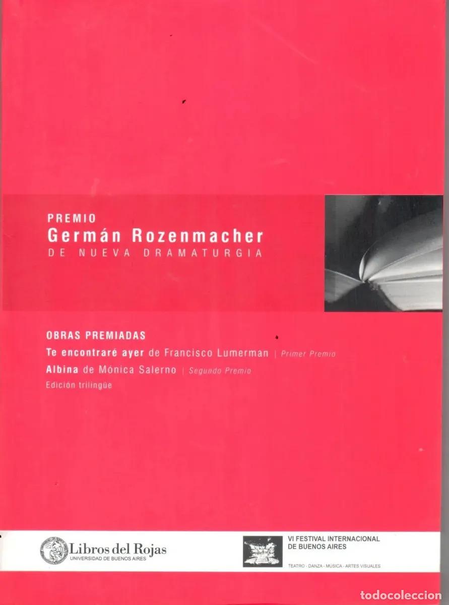 Livres: Premio German Rozenmacher.4&ordm; Ed.(tapa Roja) - Libros Del Roj - Libros Del Rojas
