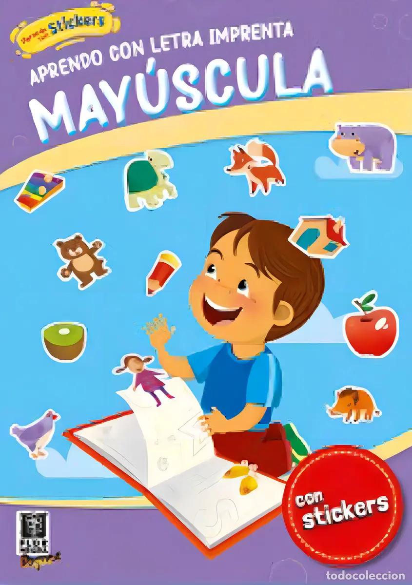 Libros: APRENDO CON STICKERS. APRENDO CON LETRA IMPRENTA MAYUSCULA (