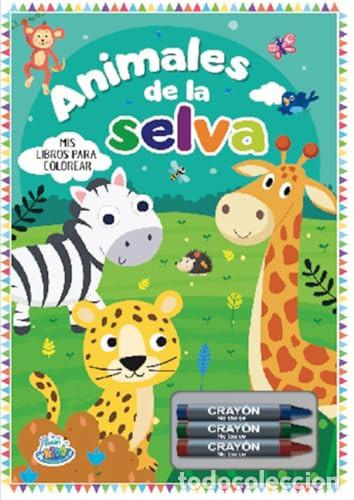 Libros: MIS LIBROS PARA COLOREAR CON 3 CRAYONES. ANIMALES DE LA SELV
