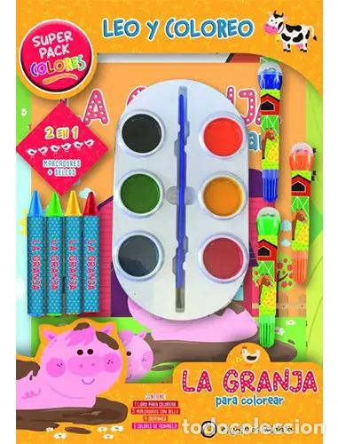 Libros: SUPER PACK COLORES - LEO Y COLOREO - LA GRANJA - Foto 1