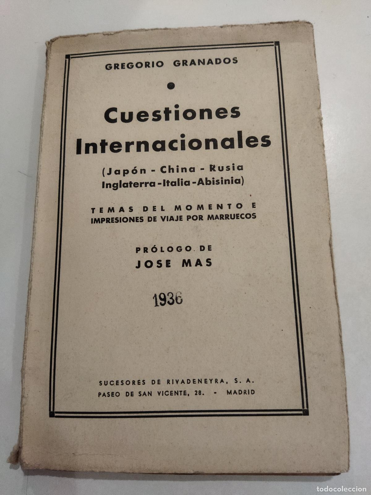 Libri di seconda mano: CUESTIONES INTERNACIONALES (JAPON-CHINA-RUSIA-INGLATERRA-ITALIA-ABISINIA). TEMAS DEL MOMENTO E IMPRE