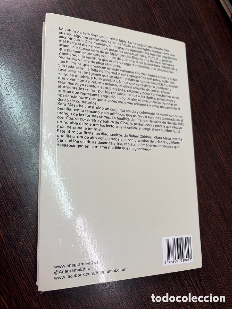 Libros: MALA LETRA SARA MESA ANAGRAMA NARRATIVAS HISPANICAS - Foto 2