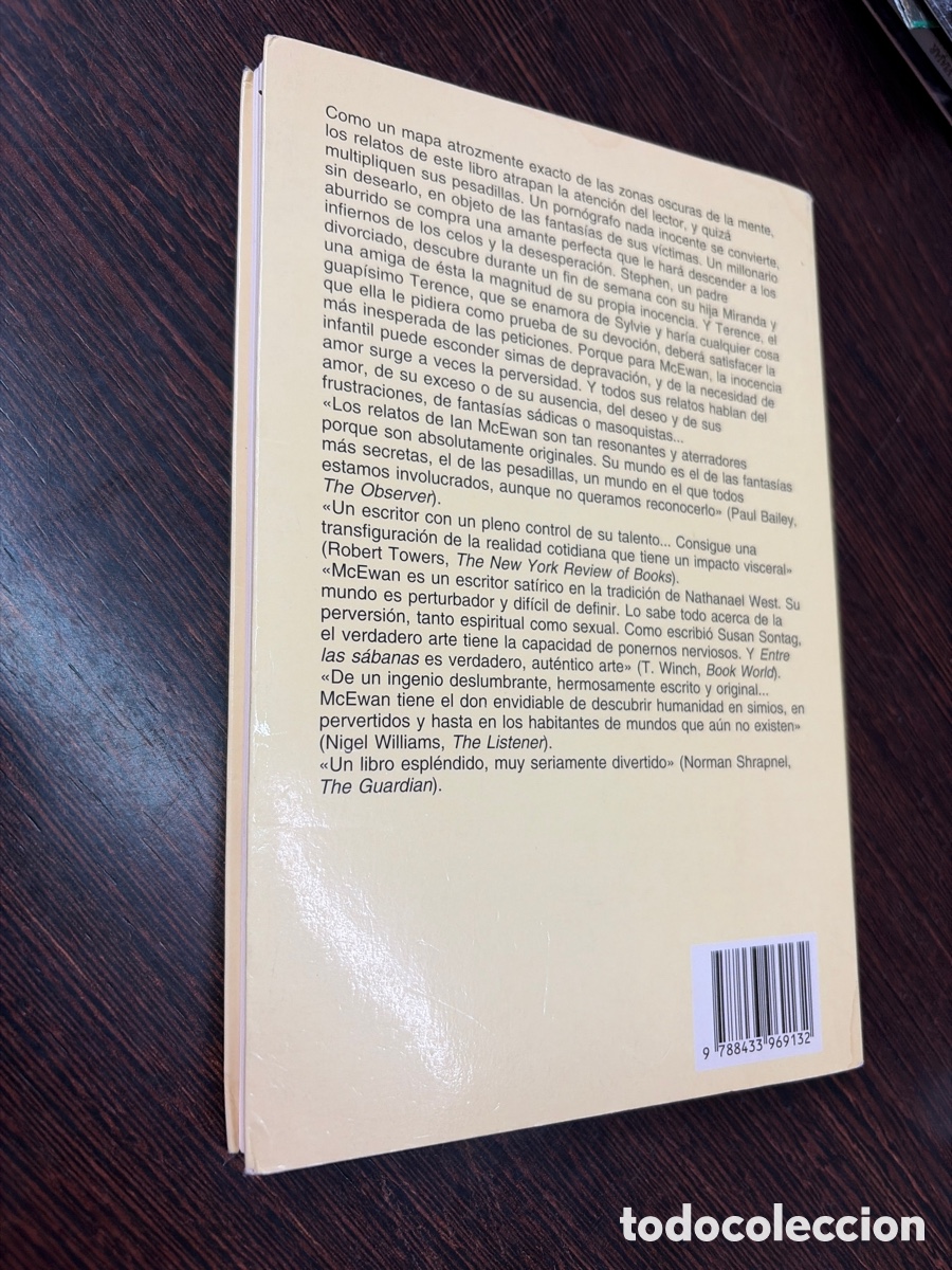 Libros: ENTRE LAS SABANAS IAN MCEWAN ANAGRAMA PANORAMA DE NARRATIVAS - Foto 2