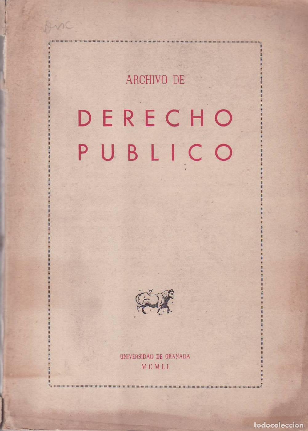 Livres: ARCHIVO DE DERECHO PUBLICO.- - Dirigido por Luis S&aacute;nchez Agesta.
